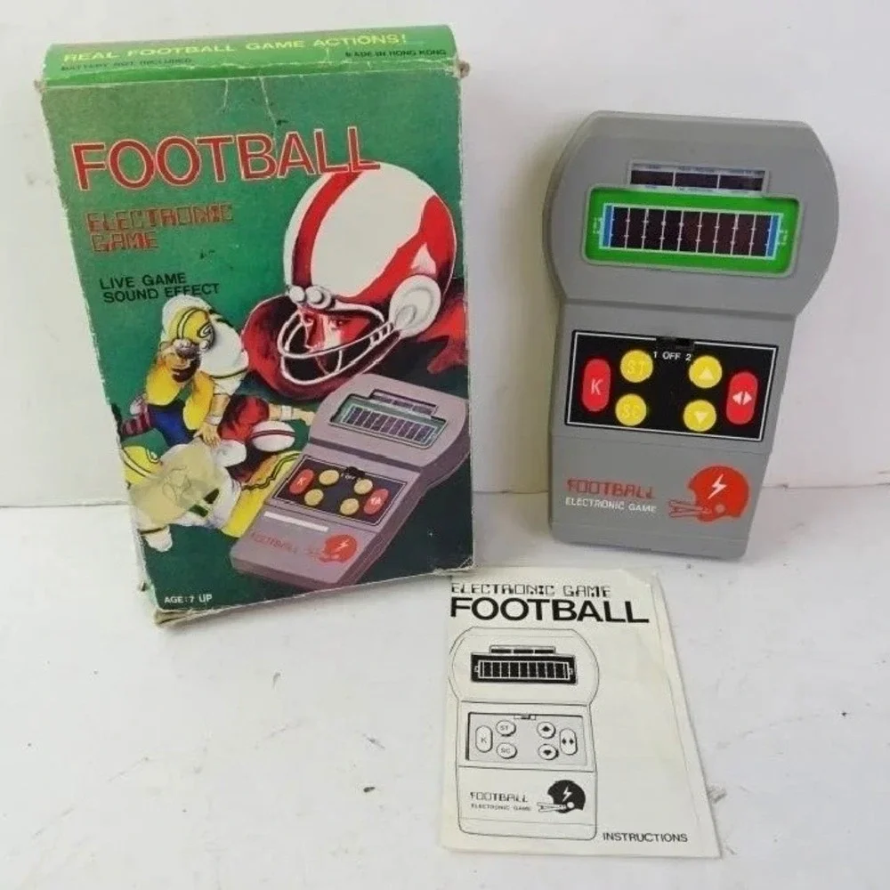 Vintage Handheld Electronic Football Game Model 003201 Box Manual PARTS AS IS